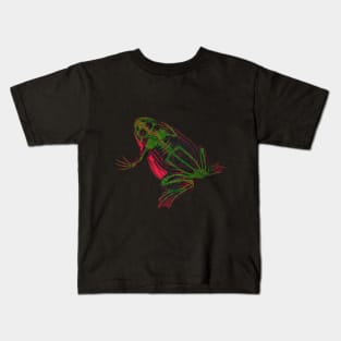 Skeleton Frog Interactive Magenta&Green Filter By Red&Blue Kids T-Shirt